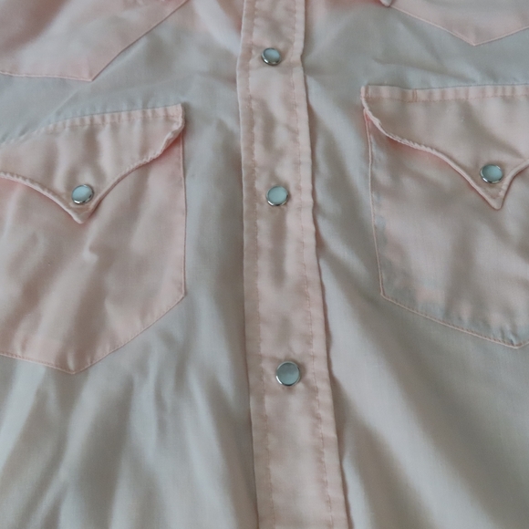 H Bar C Ranchwear Vintage 1970s Permanent Press pearl snap button Front Shirt 16 - Picture 3 of 10